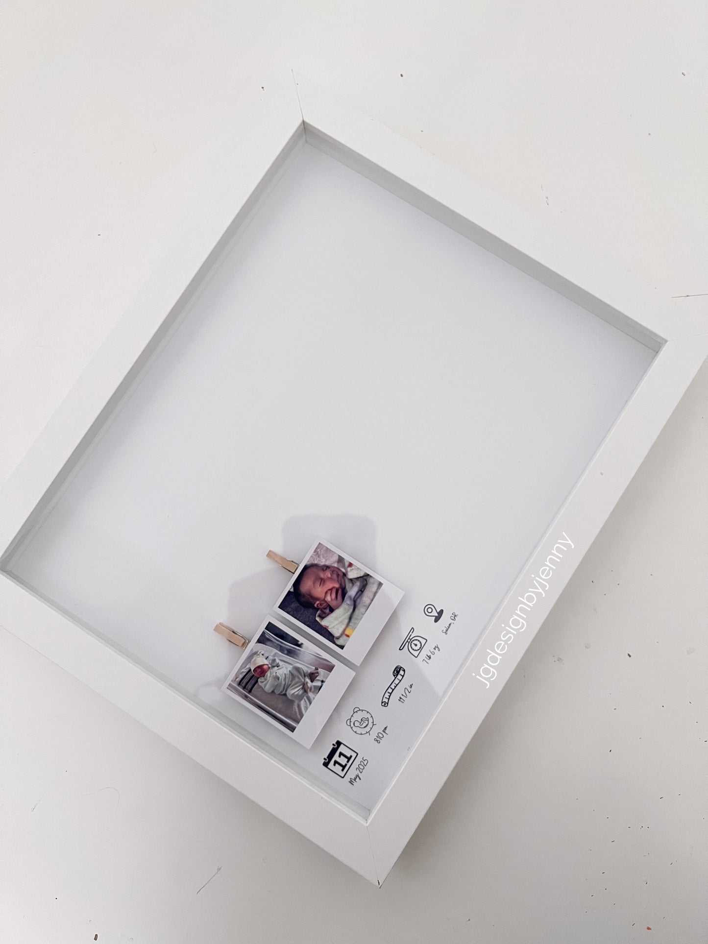 DIY Newborn Shadow Box Frame
