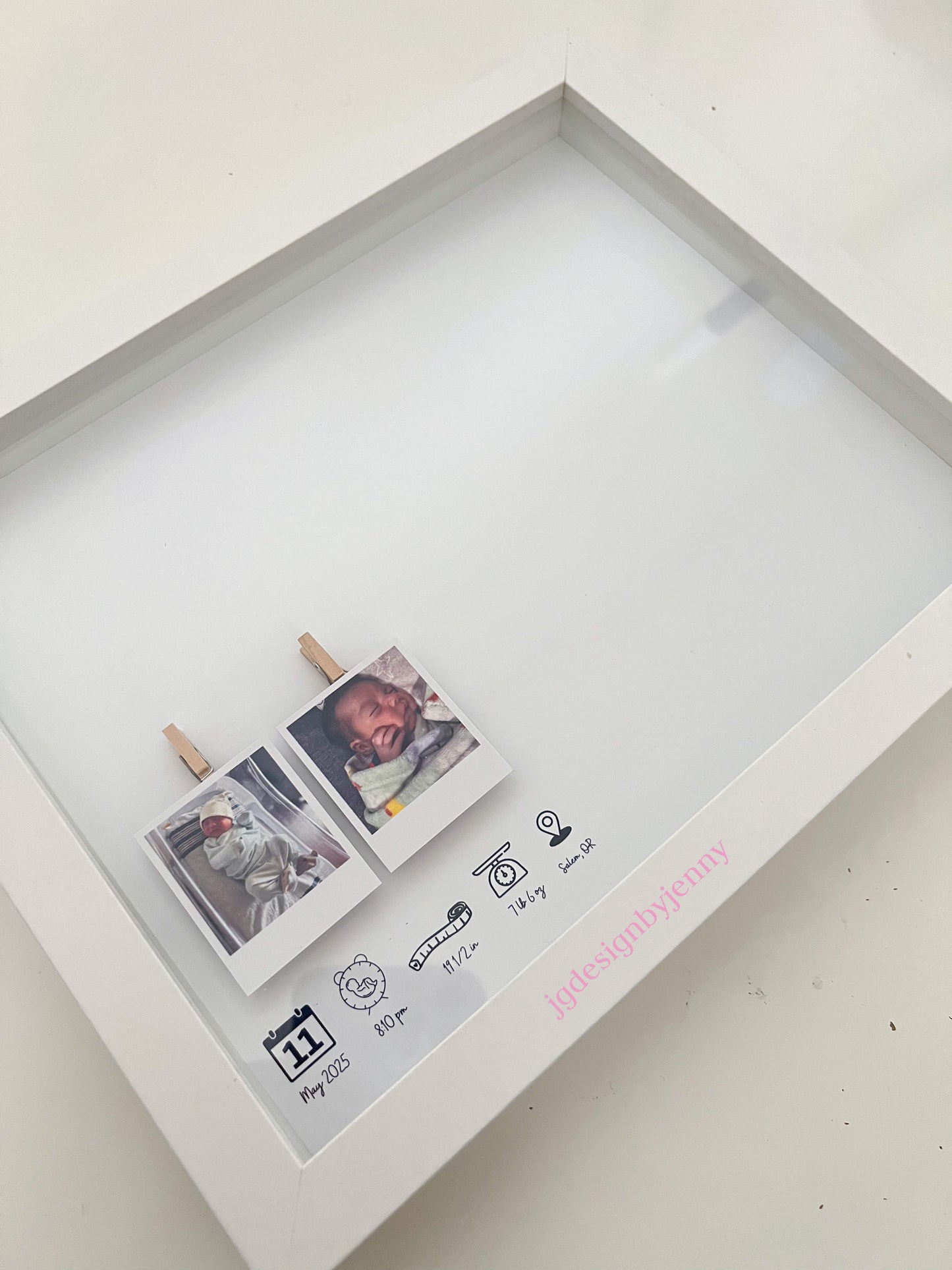 DIY Newborn Shadow Box Frame