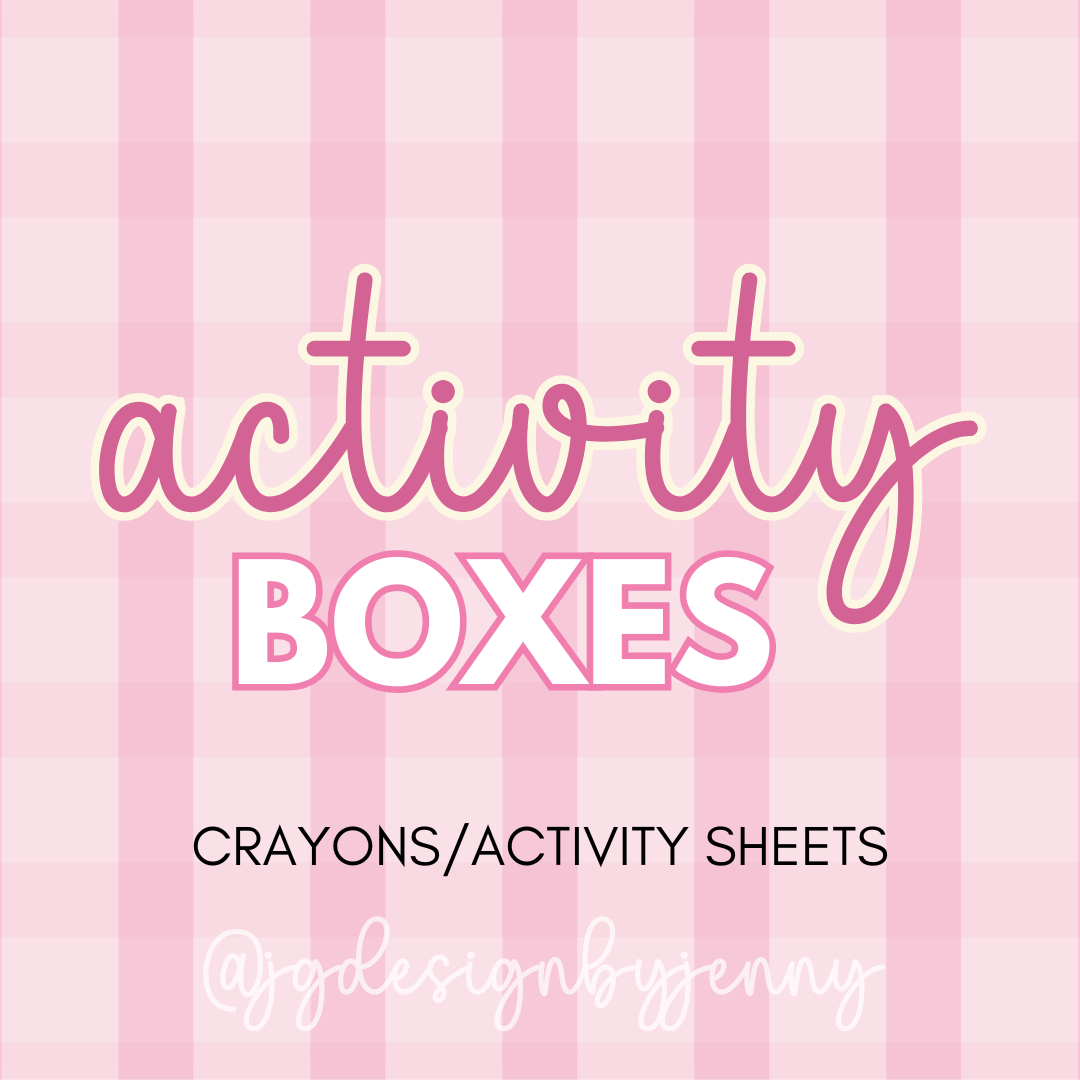 Custom Activity Boxes- Crayons & Activity Sheets