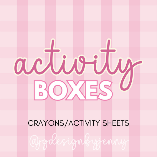 Custom Activity Boxes- Crayons & Activity Sheets