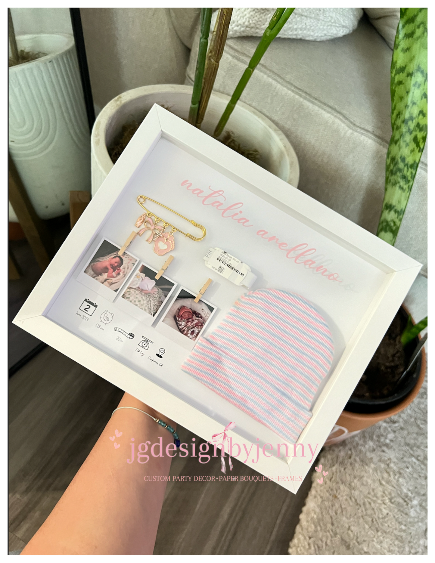 DIY Newborn Shadow Box Frame