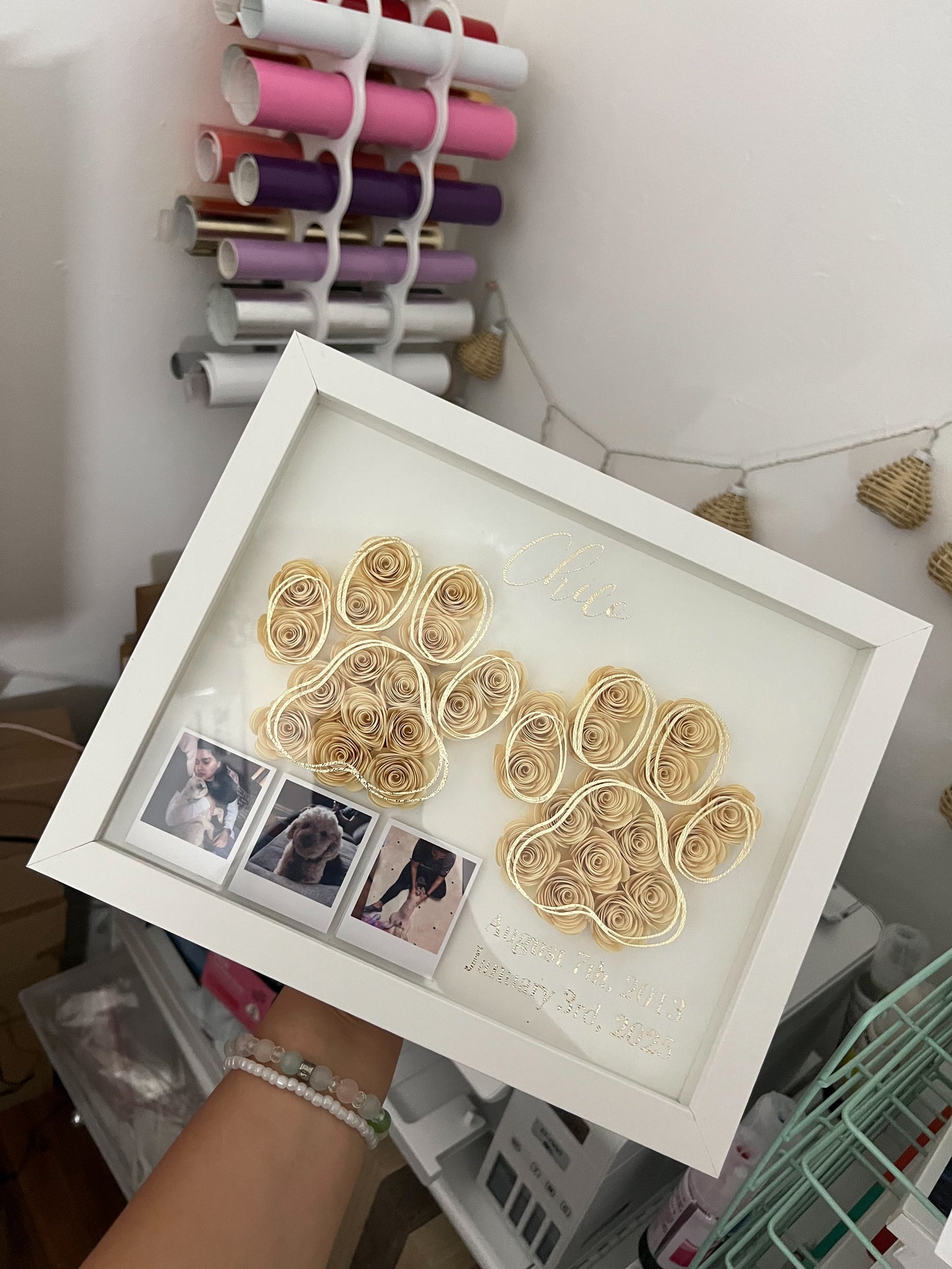 Dog Paw Shadow Box Frame